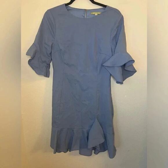 Gianni Bini Blue Ruffled Sheath Dress - Picture 2 of 6